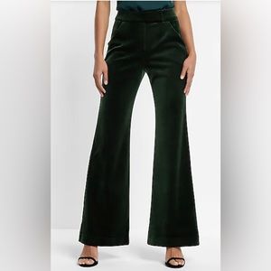 Express Editor Super High Waisted Velvet Flare Trouser Pant (Size 6R)